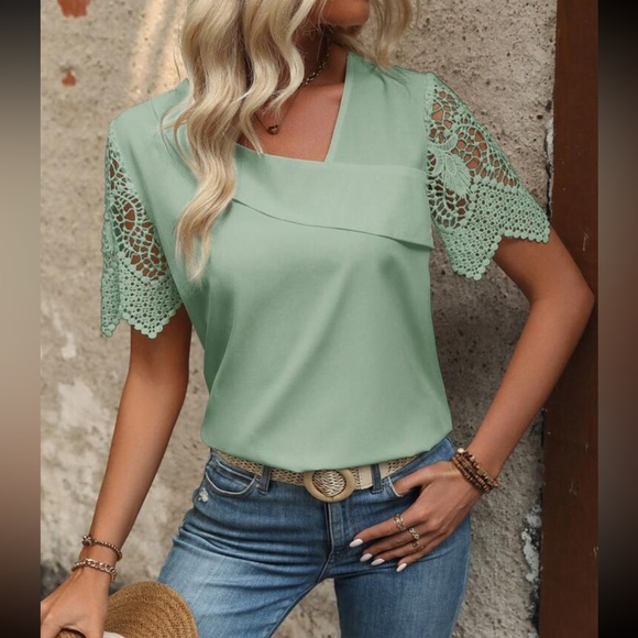 Boho floral lace sleeve blouse - Picture 8 of 8